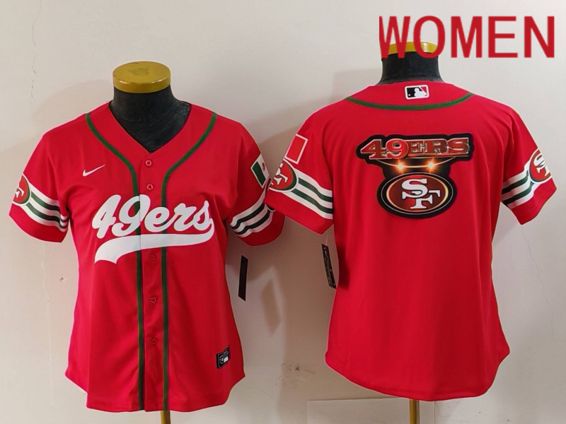 Women San Francisco 49ers Blank Red Mexican Joint Name 2024 Nike Limited NFL Jersey style 9